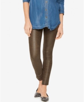 7 For All Mankind Maternity Faux-Leather Skinny Jeans