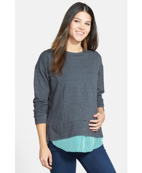 Loyal Hana 'Alex' Layered Look Maternity/nursing Sweatshirt