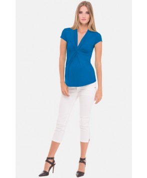 Olian Gathered V-Neck Maternity Top