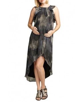 Maternal America Ruffle Chiffon High/low Maternity Dress