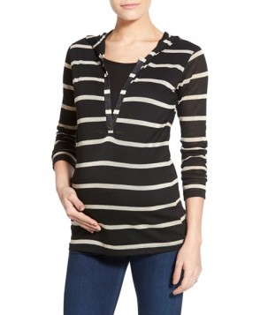 Lab 'Zoe' Stripe Maternity/nursing Hoodie