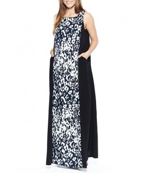 Imanimo Print Front Panel Maternity Maxi Dress