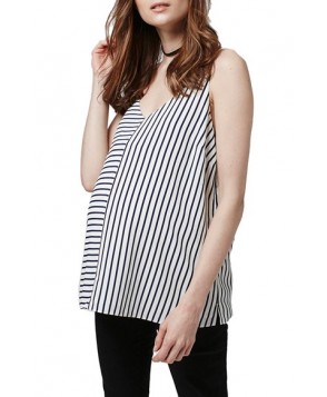 Topshop Mixed Stripe Double Strap Maternity Camisole