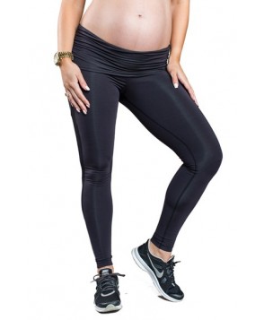 Cozy Orange 'Juno' Mesh Panel Maternity Leggings