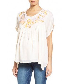 Fillyboo 'Music Box' Embroidered Maternity/nursing High/low Tee