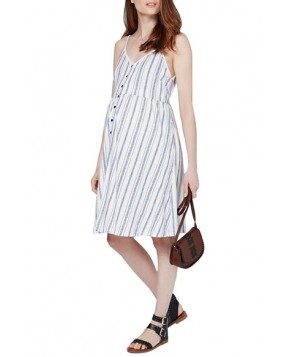 Topshop Stripe Button Front Maternity Sundress - Blue