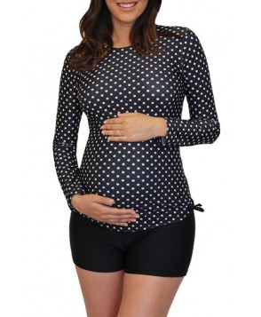 Mermaid Maternity Polka Dot Long Sleeve Maternity Rashguard