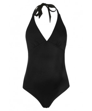 Topshop Solid Halter One-Piece Maternity Swimsuit- Black