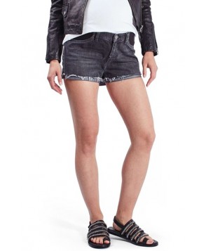 Topshop Cutoff Denim Maternity Shorts - Black