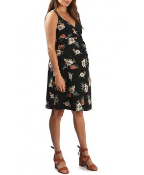 Topshop Spot Floral Wrap Maternity Slipdress - Black