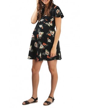 Topshop Floral Maternity Tea Dress- Blue