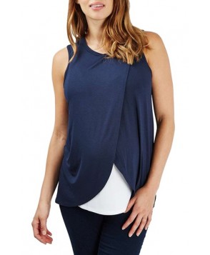 Topshop Wrap Maternity/nursing Tank - Blue