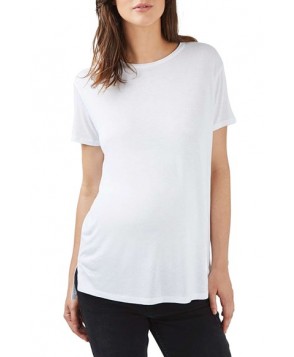 Topshop Step Hem Maternity Tee- White