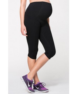 Ingrid & Isabel Knee Length Active Maternity Pants With Crossover Panel