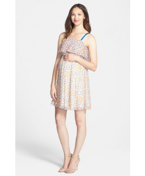 Maternal America Ruffle Maternity Dress