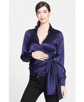 Eva Alexander London Silk Wrap Maternity Shirt