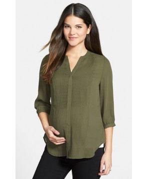 Loyal Hana 'Audrey' Maternity/nursing Tuxedo Blouse