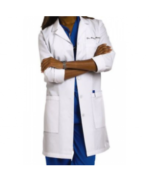 Meta long 3-pocket medical lab coat - White 