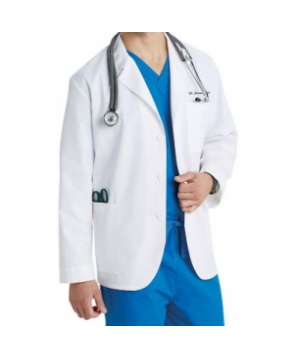META 3 inch mens consultation lab coat - White 