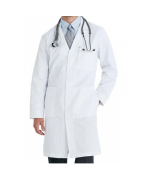 Meta men's 38 inch midength lab coat - White 