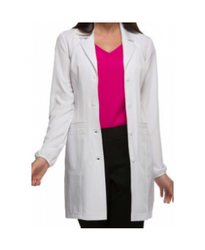 HeartSoul fine solid dobby lab coat - White 