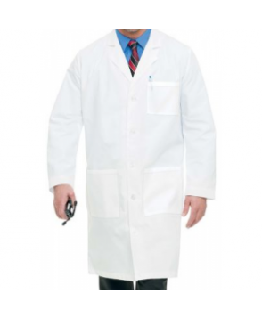 Landau mens full length lab coat - White 