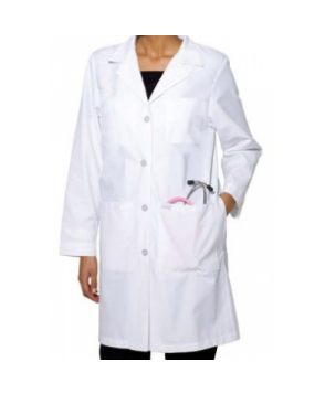 Landau 38 long ladies lab coat - White 
