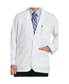 Landau uniforms mens consultation length lab coat - White Twill 