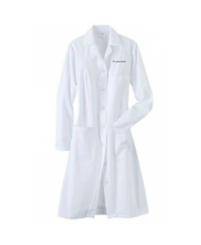 Fashion Seal ladies full length lab coat - White 
