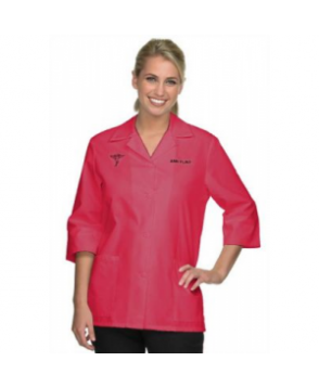 Meta four-button traditional smock - Red 