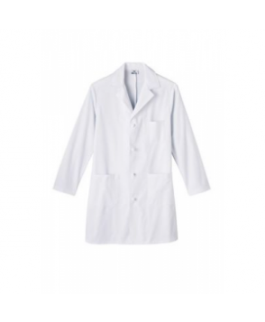 Meta Mens 38 inch knot button professional lab coat - White 