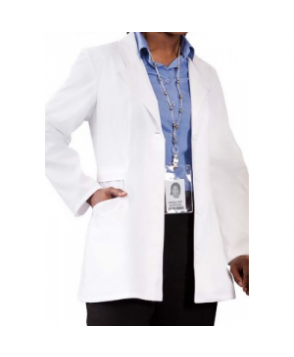 Meta 3 inch women's stretch lab coat - White 