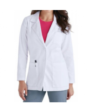 Med Couture 3 inch long back pleat lab coat - White 
