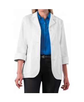 Meta  inch women's 3/4 sleeve stretch lab coat - White 