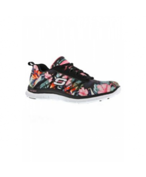 Skechers Flex Appeal Floral Bloom athletic shoe - black floral 