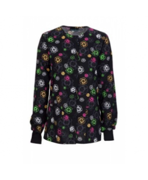 Cherokee Fresh Cut Flowers print scrub jacket - Fresh Cut Flowers 