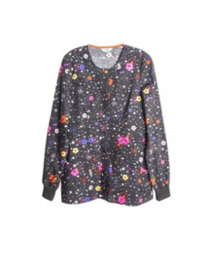 Code Happy More Flower to You print scrub jacket ore Flower to You 