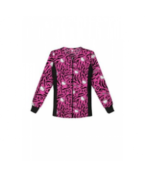 Cherokee Tooniforms Hello Kitty Wild print scrub jacket - Hello Kitty Wild 