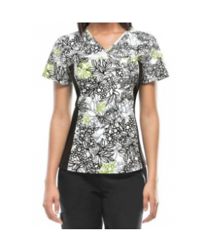 Cherokee Flexibles Floral & Hardy print scrub top - Floral and Hardy 
