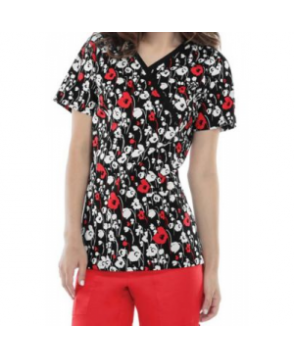 Cherokee Runway Hello Poppy print scrub top - Hello Poppy 