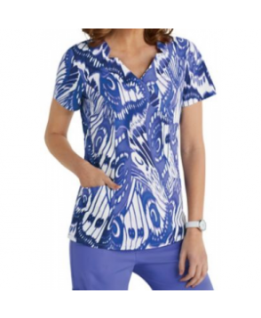 Landau Smart Stretch Luster crossover print scrub top uster 