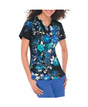 Landau Smart Stretch Evening Cascade print scrub top - Evening Cascade 