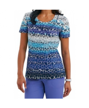 Landau Smart Stretch Sunset Mystique U-neck print scrub top unset Mystique 