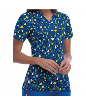 Code Happy Purrfectly Happy print scrub top with Certainty - Purrfectly Happy 