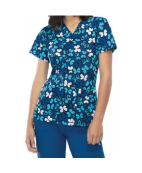Code Happy Butterfly Kisses print scrub top with Certainty - Butterfly Kisses 