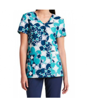 KD Geolicious v-neck print scrub top - Geolicious 