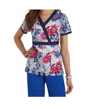 Med Couture Floral Energy crossover print scrub top - Floral Energy 