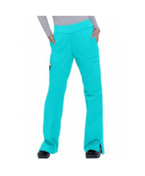 White Cross Allure knit waist cargo scrub pant - Blue Caracao - PXXS