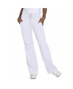 Cherokee Workwear smocked waist scrub pant - White 