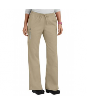 Cherokee Workwear drawstring flare-leg scrub pant - Dark Khaki 